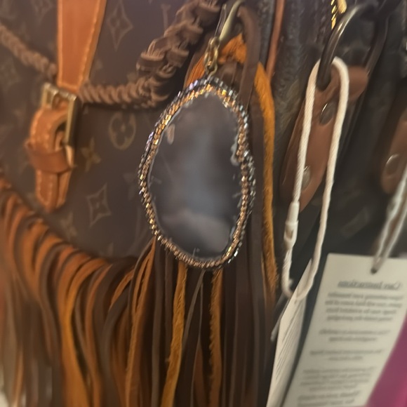 Leather Vintage Boho Bag - Louis Vuitton Upcycled Boho Grunge - Picture 8 of 10